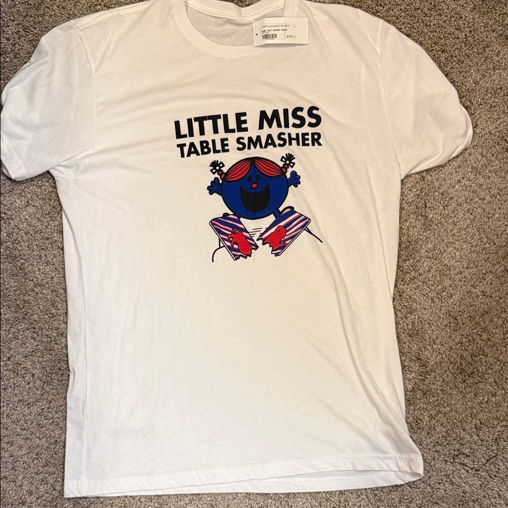 Little Miss Table Smasher Womens Buffalo Bills White T-Shirt